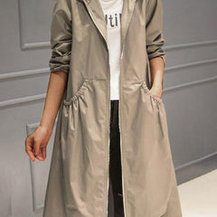 Sandra | Hooded Longline Zip-Up Coat