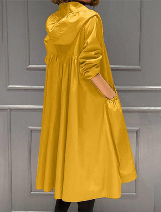 Kathleen | Hooded Zip-Up Long Trench Coat