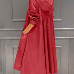 Kathleen | Hooded Zip-Up Long Trench Coat