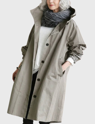 Ruth | Hooded Relaxed-Fit Long Trench Coat