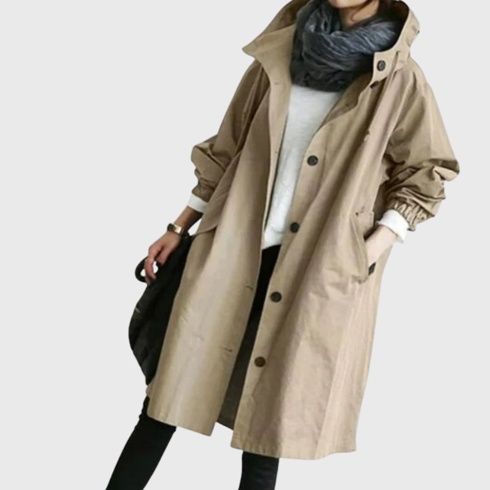 Ruth | Hooded Relaxed-Fit Long Trench Coat