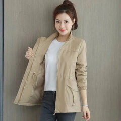 Marisa | Lightweight Zip-Up Bomber Jacket with Drawstring Waist