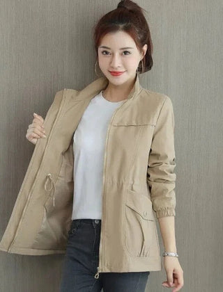 Marisa | Lightweight Zip-Up Bomber Jacket with Drawstring Waist