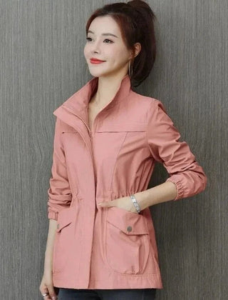 Marisa | Lightweight Zip-Up Bomber Jacket with Drawstring Waist