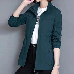 Marisa | Lightweight Zip-Up Bomber Jacket with Drawstring Waist