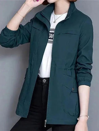 Marisa | Lightweight Zip-Up Bomber Jacket with Drawstring Waist