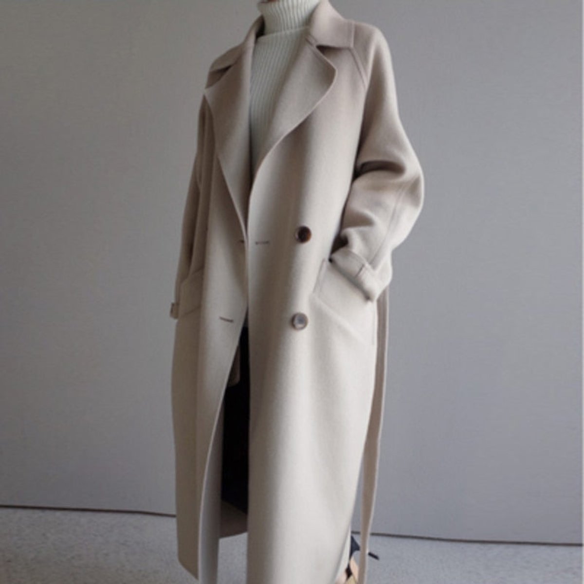 Elsie | Longline Double-Breasted Coat