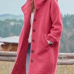 Eleanor | Longline Hooded Button-Front Coat