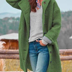 Marianne | Long Hooded Button-Front Coat