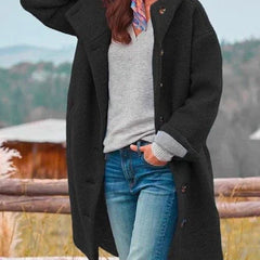 Marianne | Long Hooded Button-Front Coat