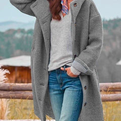 Marianne | Long Hooded Button-Front Coat