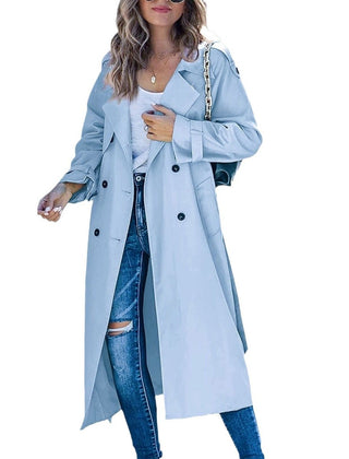 Sonia | Belted Double-Breasted Longline Trench Coat
