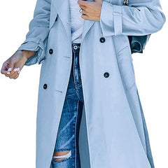 Sonia | Belted Double-Breasted Longline Trench Coat