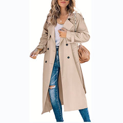 Sonia | Belted Double-Breasted Longline Trench Coat