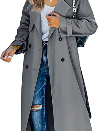 Sonia | Belted Double-Breasted Longline Trench Coat