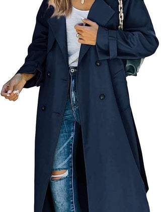 Sonia | Belted Double-Breasted Longline Trench Coat