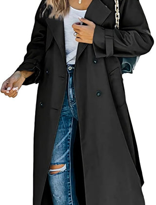 Sonia | Belted Double-Breasted Longline Trench Coat
