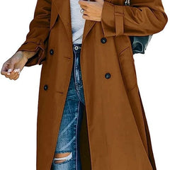 Sonia | Belted Double-Breasted Longline Trench Coat