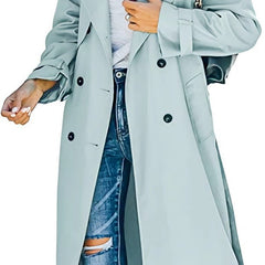Sonia | Belted Double-Breasted Longline Trench Coat