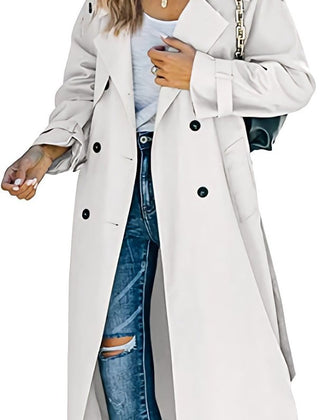 Sonia | Belted Double-Breasted Longline Trench Coat