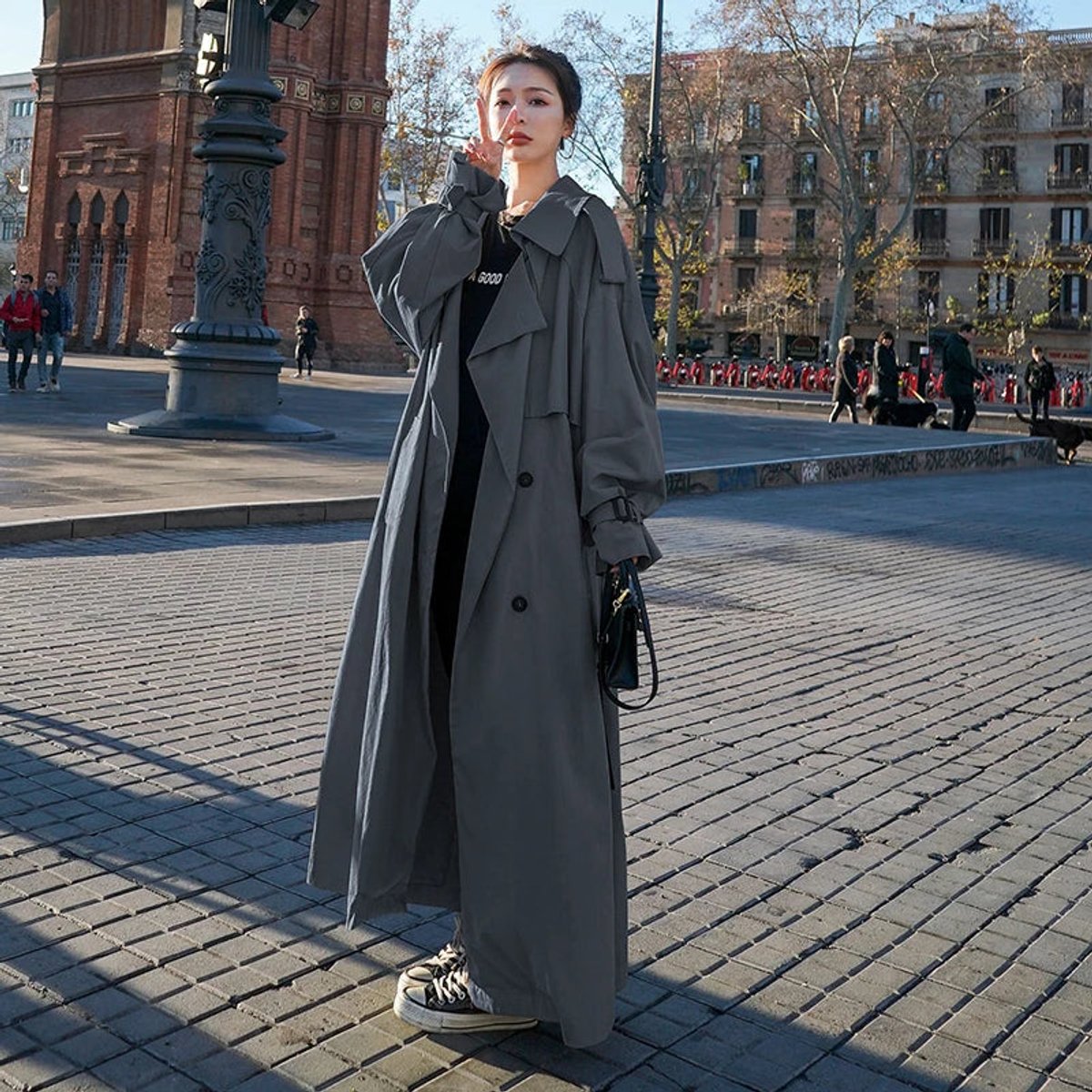 Dorothy | Oversized Double-Breasted Long Trench Coat