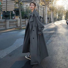 Dorothy | Oversized Double-Breasted Long Trench Coat