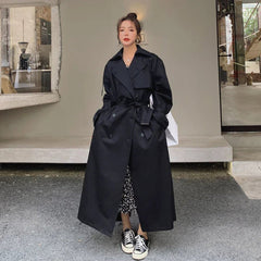 Lena | Oversized Double-Breasted Long Trench Coat