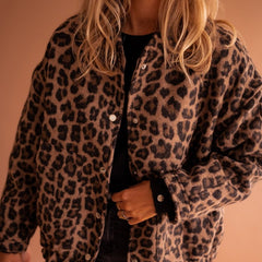 Cressida | Oversized Leopard-Print Quilted Jacket