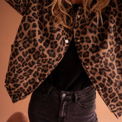 Cressida | Oversized Leopard-Print Quilted Jacket