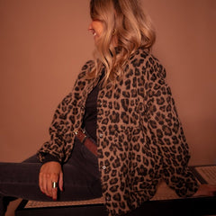 Cressida | Oversized Leopard-Print Quilted Jacket