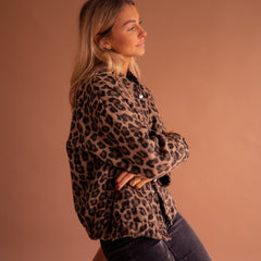 Cressida | Oversized Leopard-Print Quilted Jacket