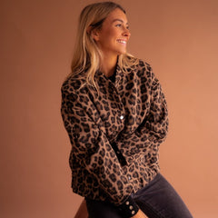 Cressida | Oversized Leopard-Print Quilted Jacket