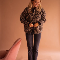 Cressida | Oversized Leopard-Print Quilted Jacket