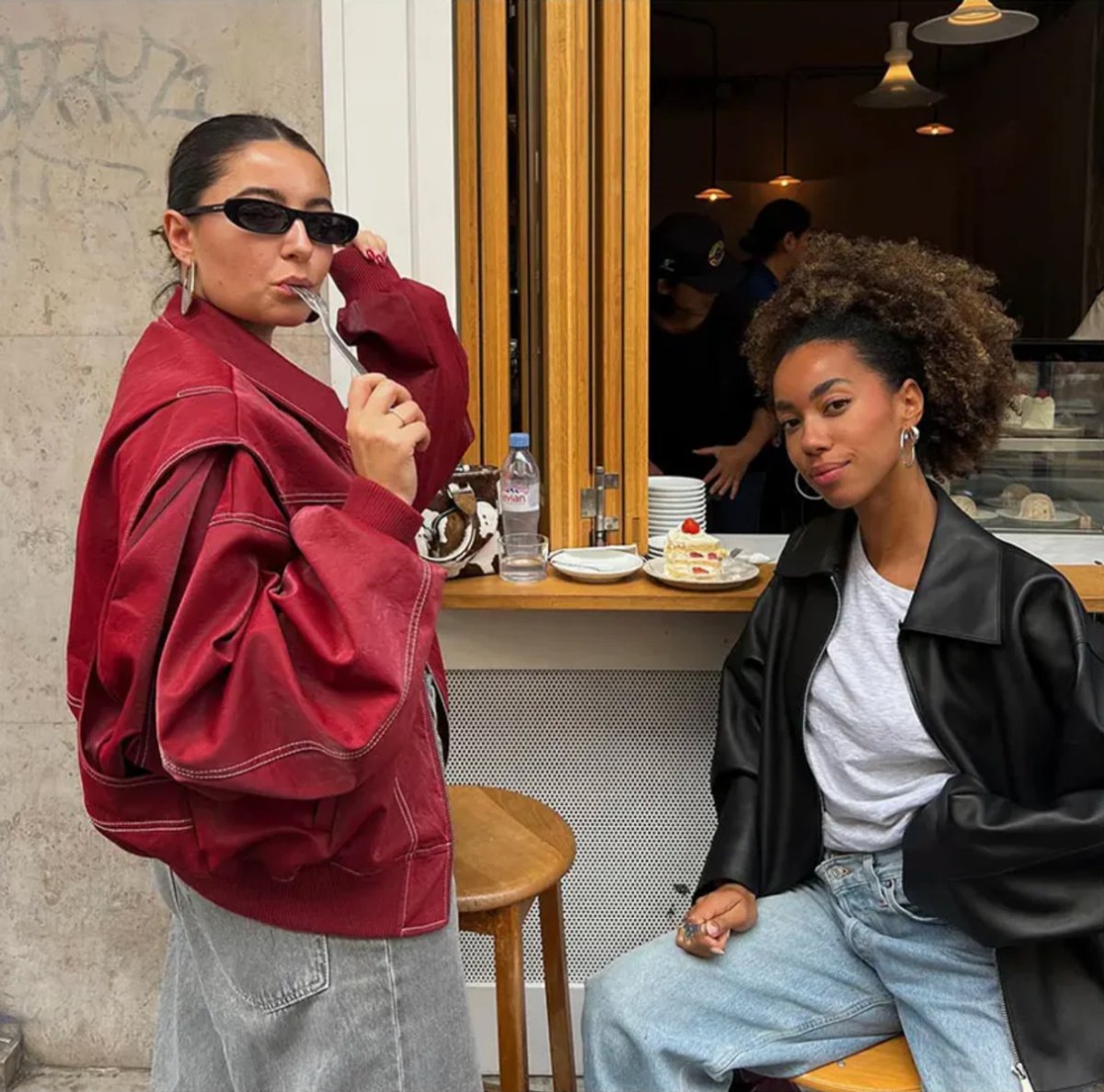 Theodora | Oversized Contrast-Stitch Bomber Jacket