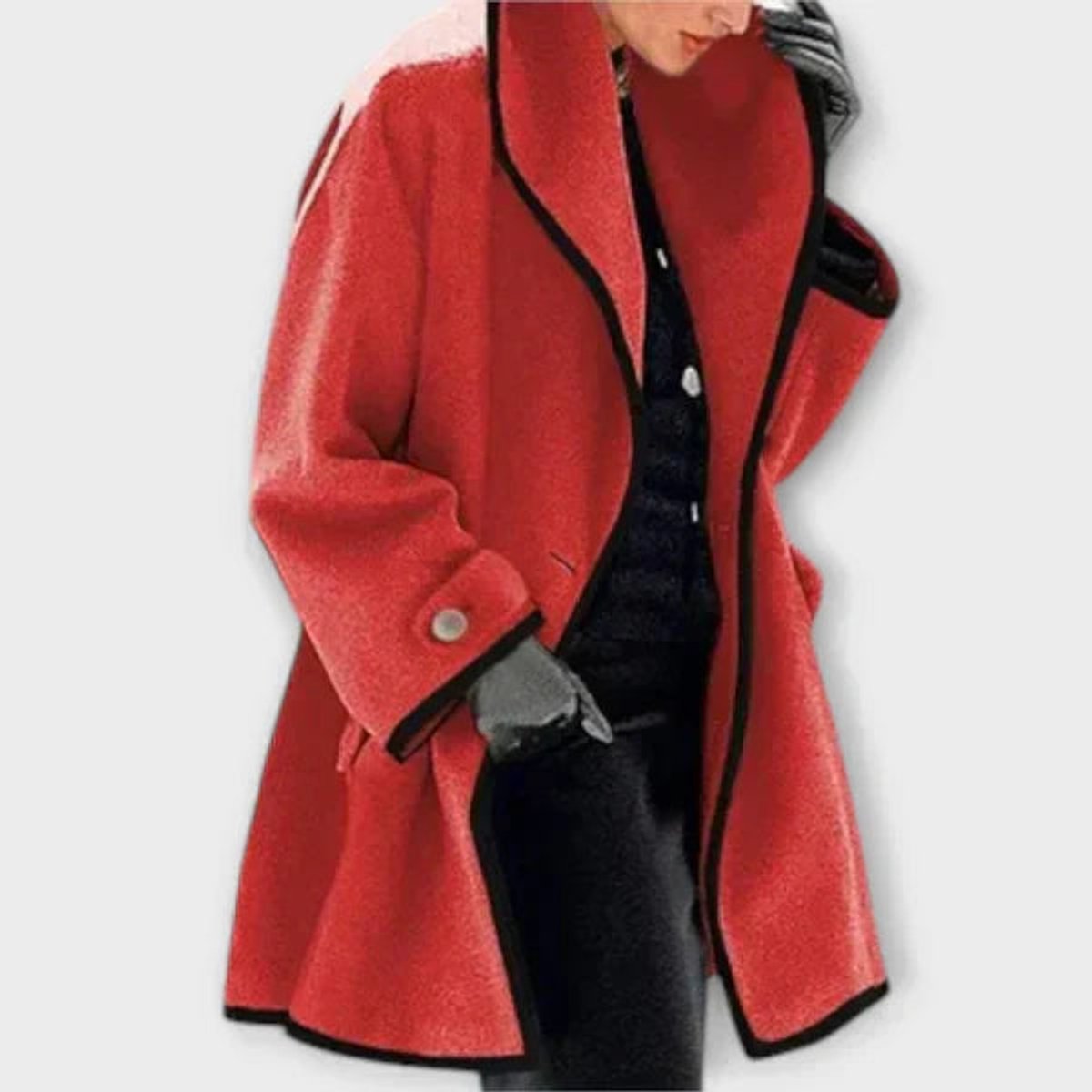 Hermione | Oversized Contrast-Trim Coat