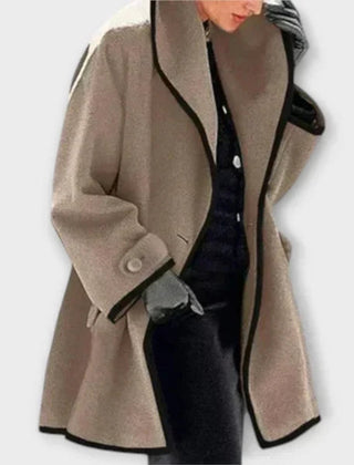 Georgiana | Oversized Contrast-Trim Coat
