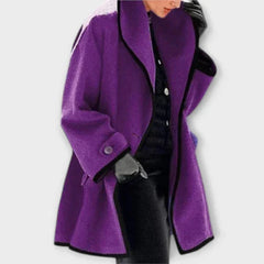 Georgiana | Oversized Contrast-Trim Coat