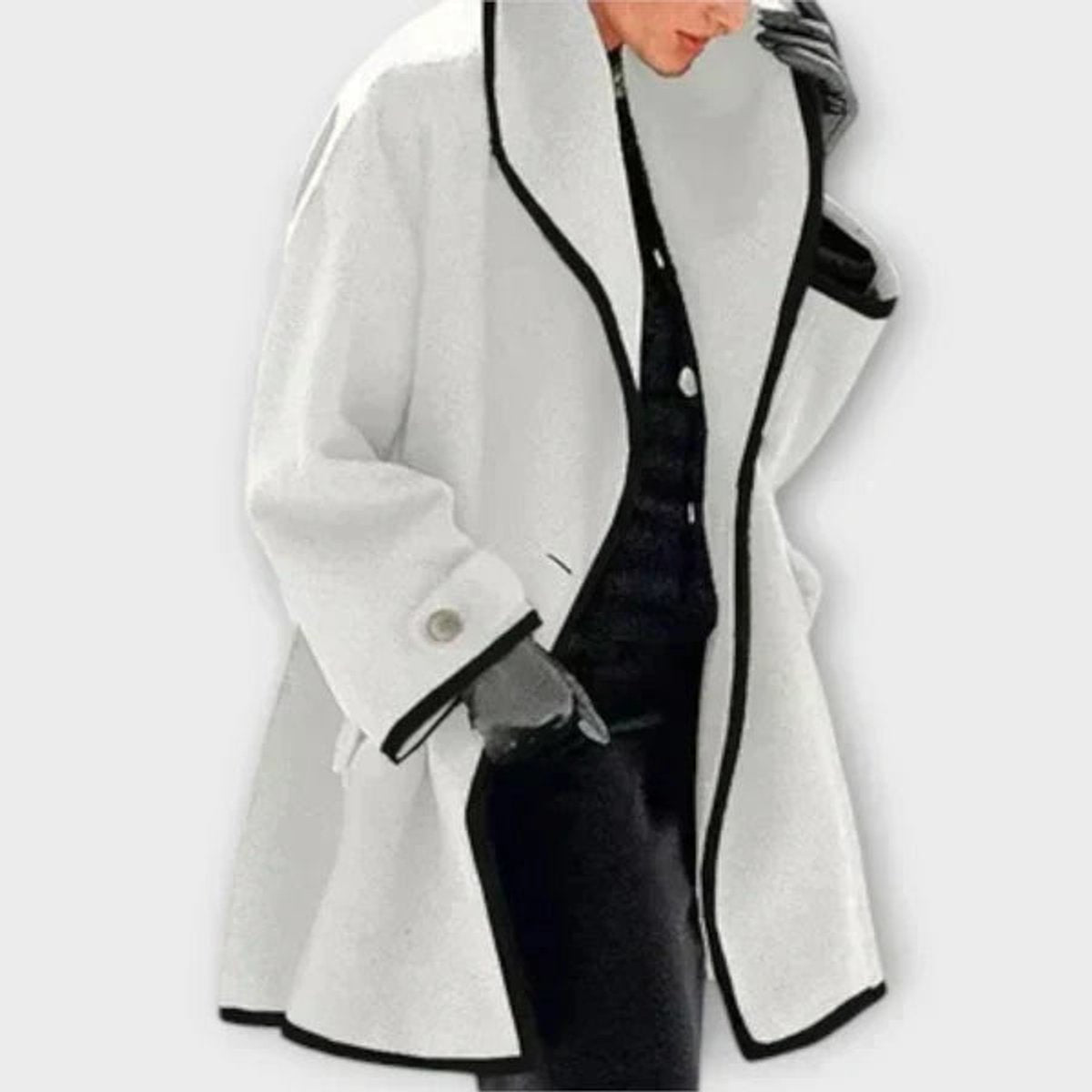 Hermione | Oversized Contrast-Trim Coat