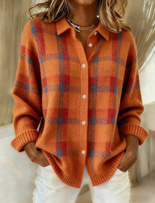 Everly | Cosy Checked Oversized Cardigan