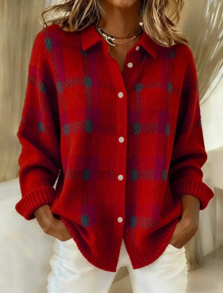 Everly | Cosy Checked Oversized Cardigan