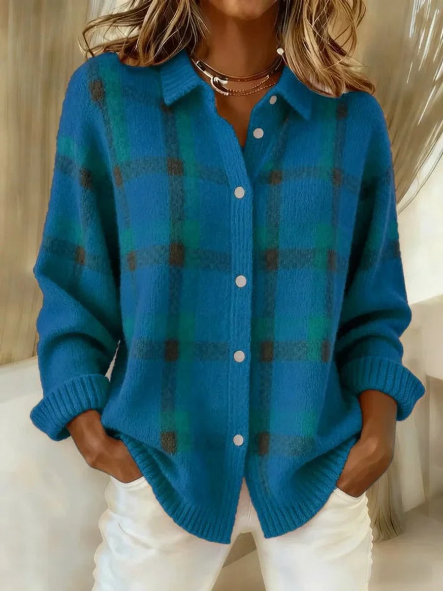 Everly | Cosy Checked Oversized Cardigan