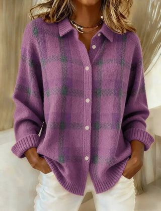 Everly | Cosy Checked Oversized Cardigan