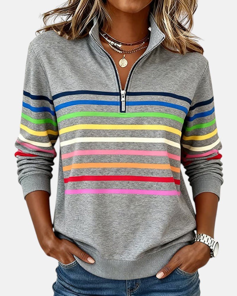 Selma | Striped Quarter-Zip Sweatshirt