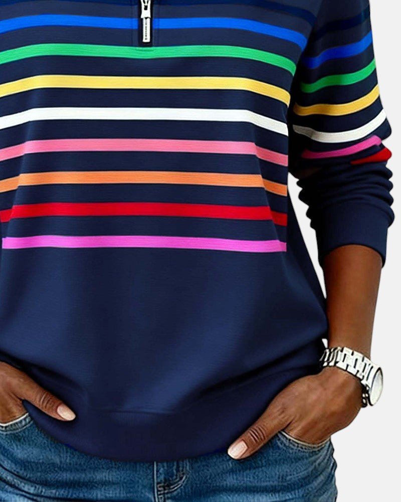 Selma | Striped Quarter-Zip Sweatshirt
