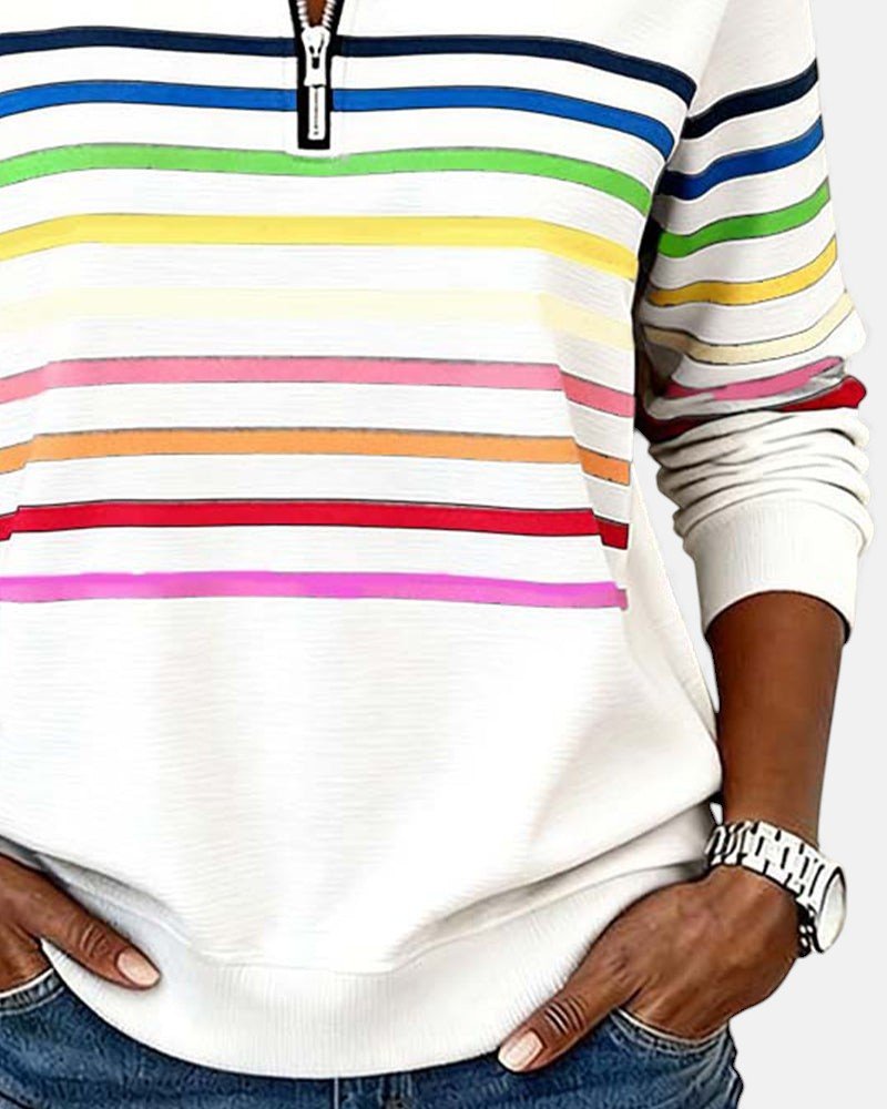Selma | Striped Quarter-Zip Sweatshirt