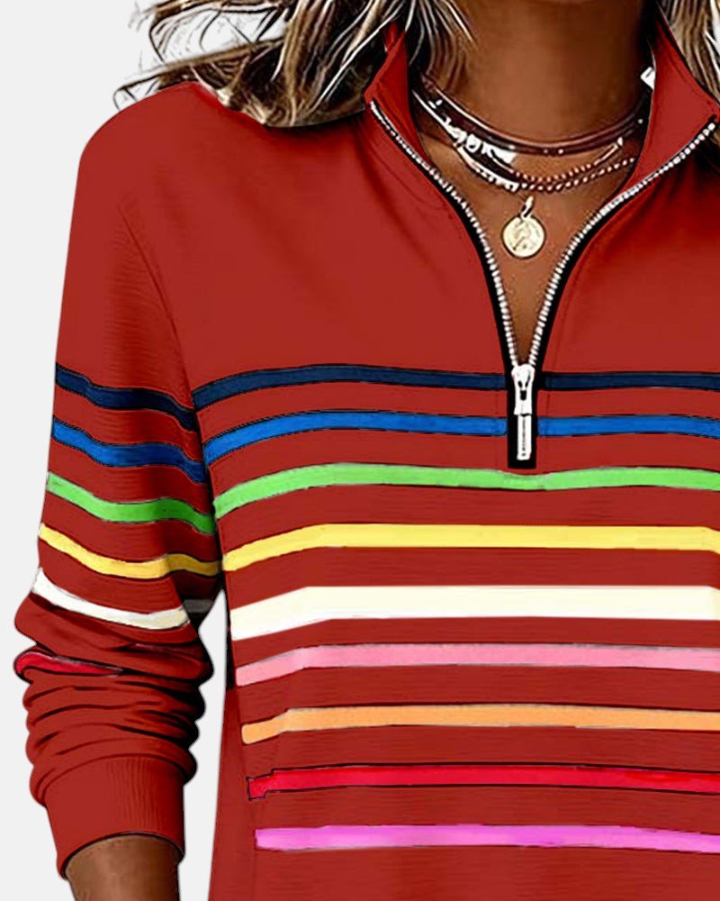 Selma | Striped Quarter-Zip Sweatshirt