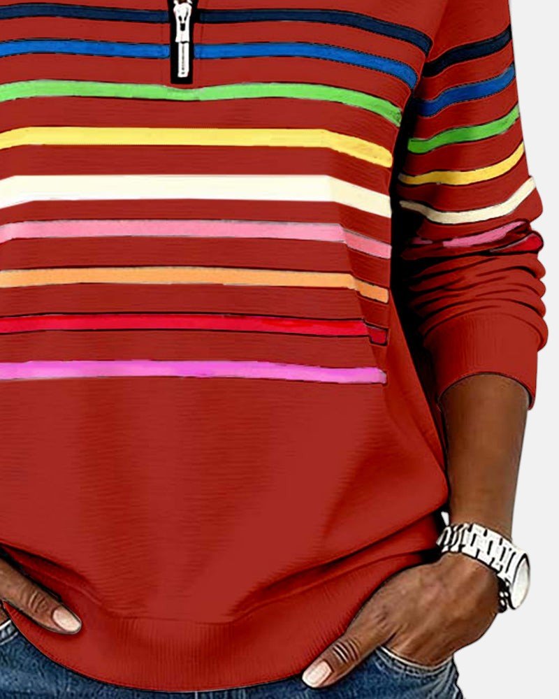 Selma | Striped Quarter-Zip Sweatshirt