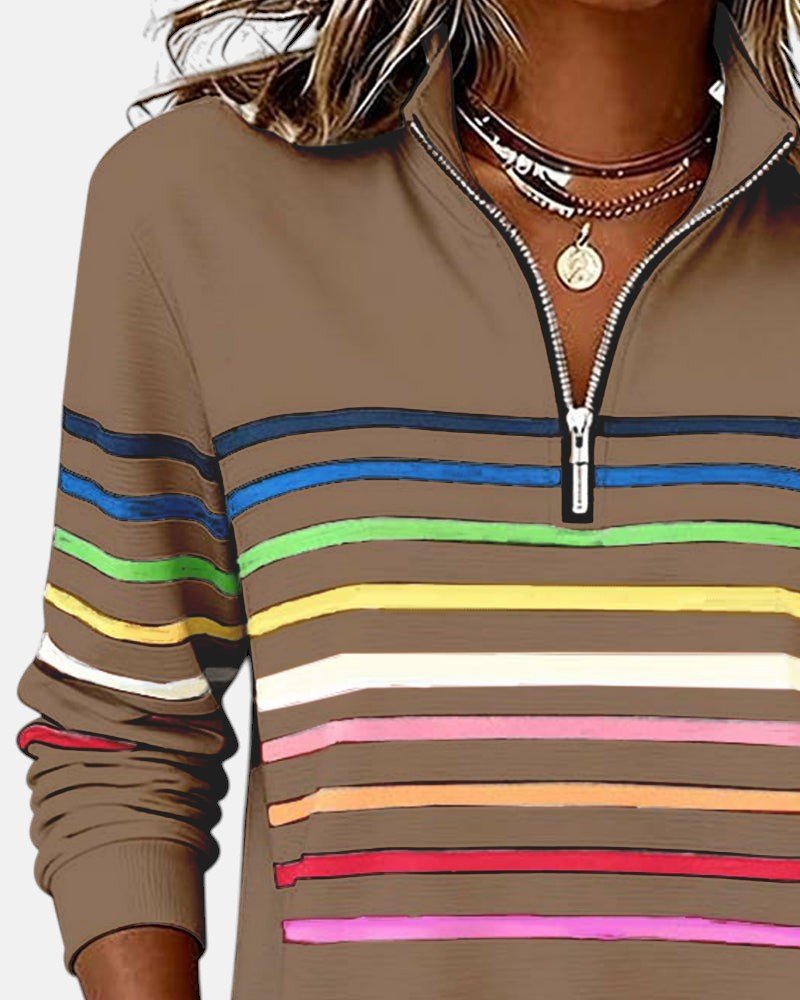 Selma | Striped Quarter-Zip Sweatshirt