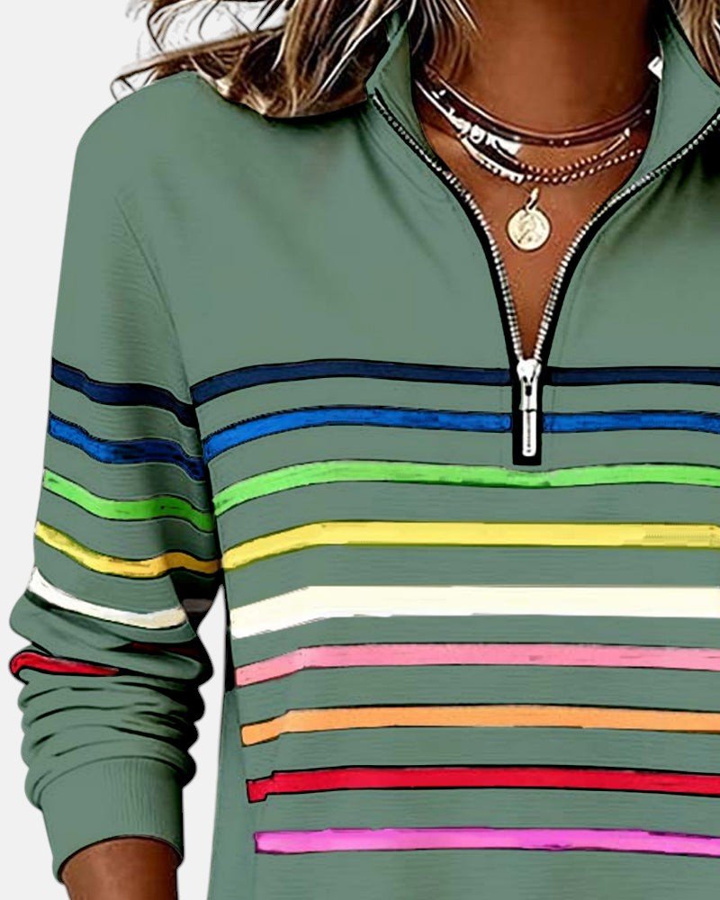 Selma | Striped Quarter-Zip Sweatshirt