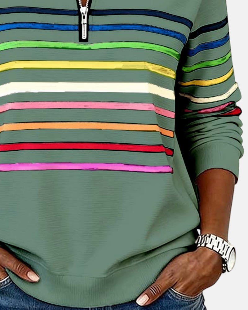 Selma | Striped Quarter-Zip Sweatshirt